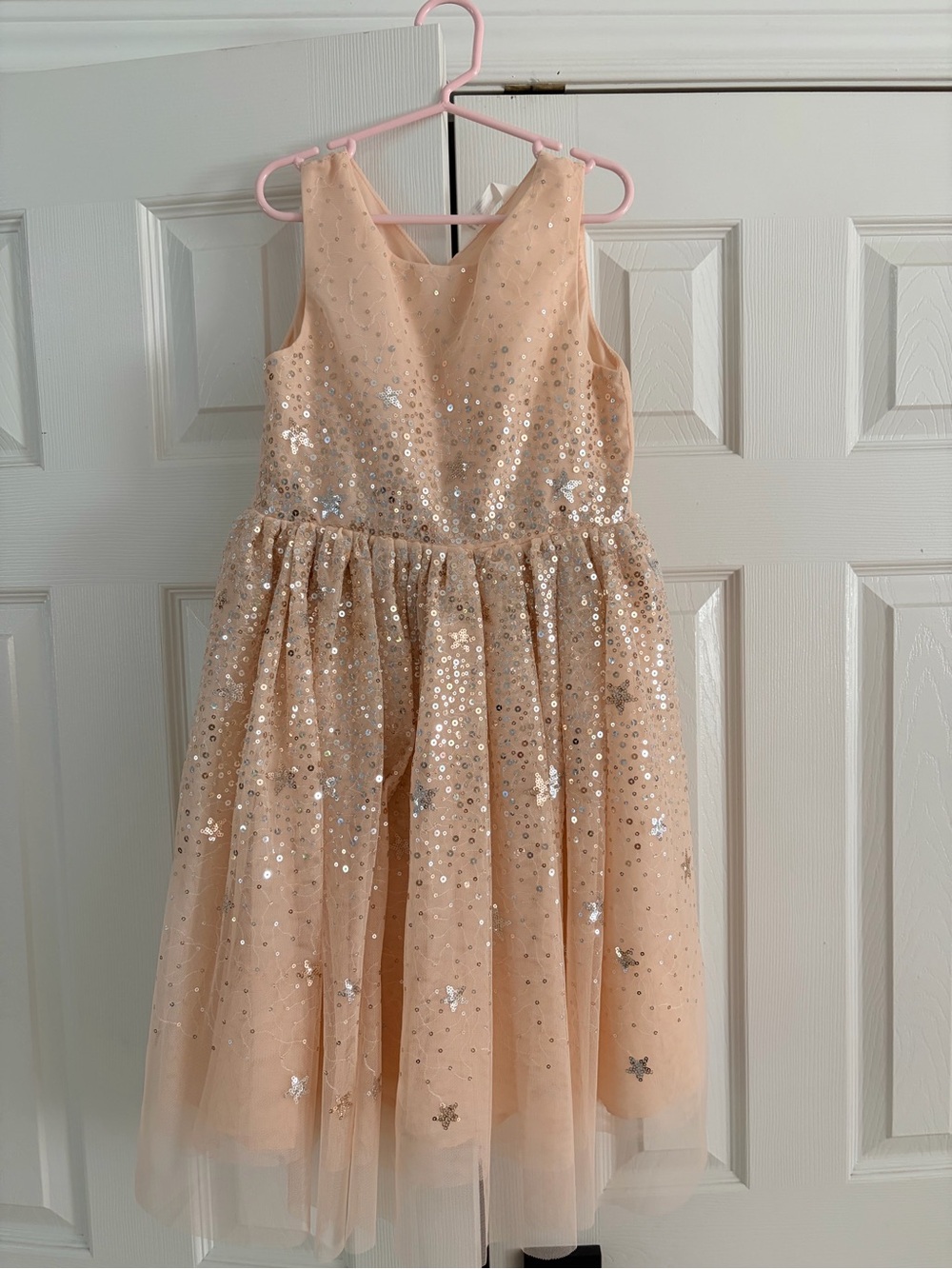 H&M Girls' Sparkle Tulle Party Dress - Peach girls size 7/8